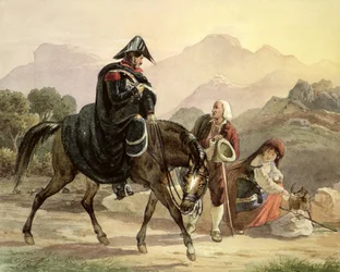 Berittener italienischer Polizist mit Landvolk, ca. 1830